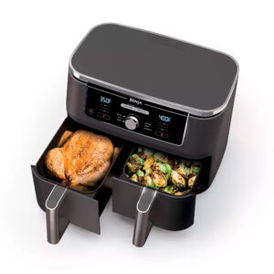 Ninja Foodi 6 en 1, Freidora de Aire XL 2 Cestas, Tecnología DualZone, 10QT - AD350CO