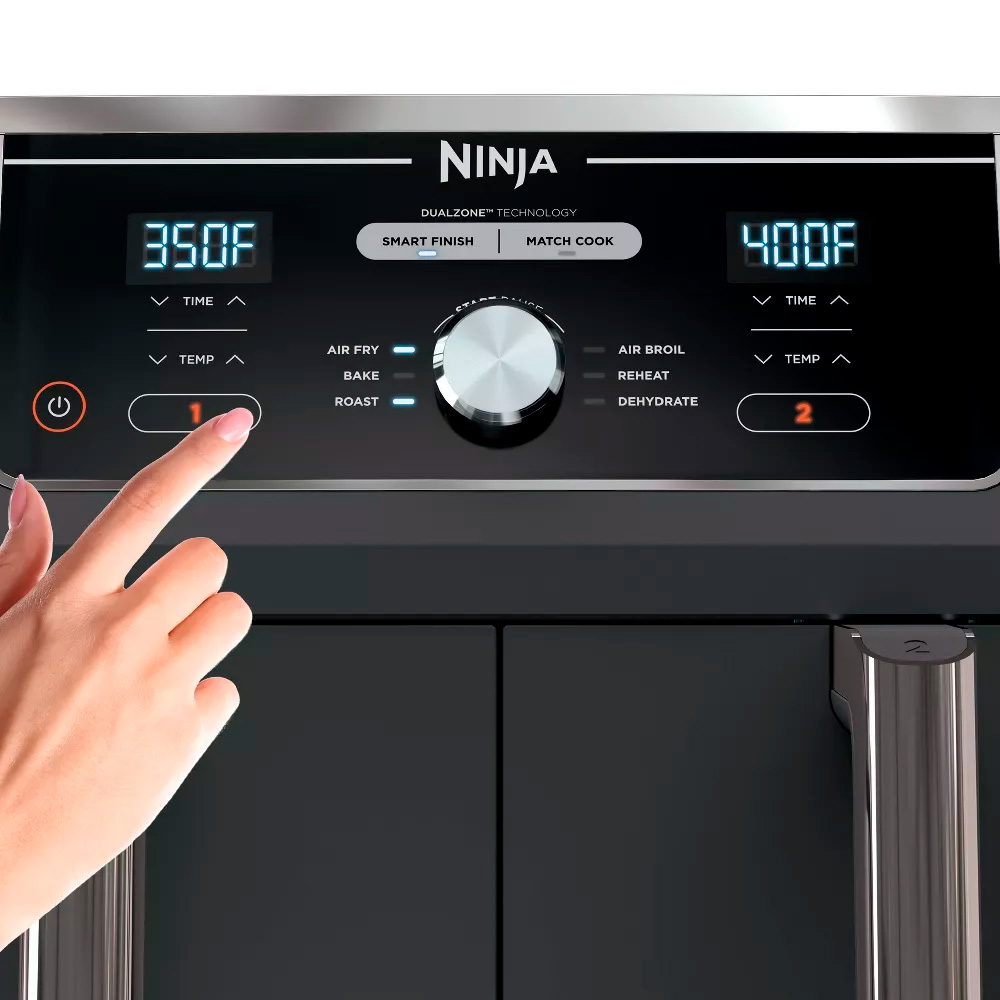 Ninja AD350CO Foodi - Freidora de aire 6 en 1 DualZone XL de 10 cuartos de  galón con 2 cestas de freír independientes, combina con cocina y acabado