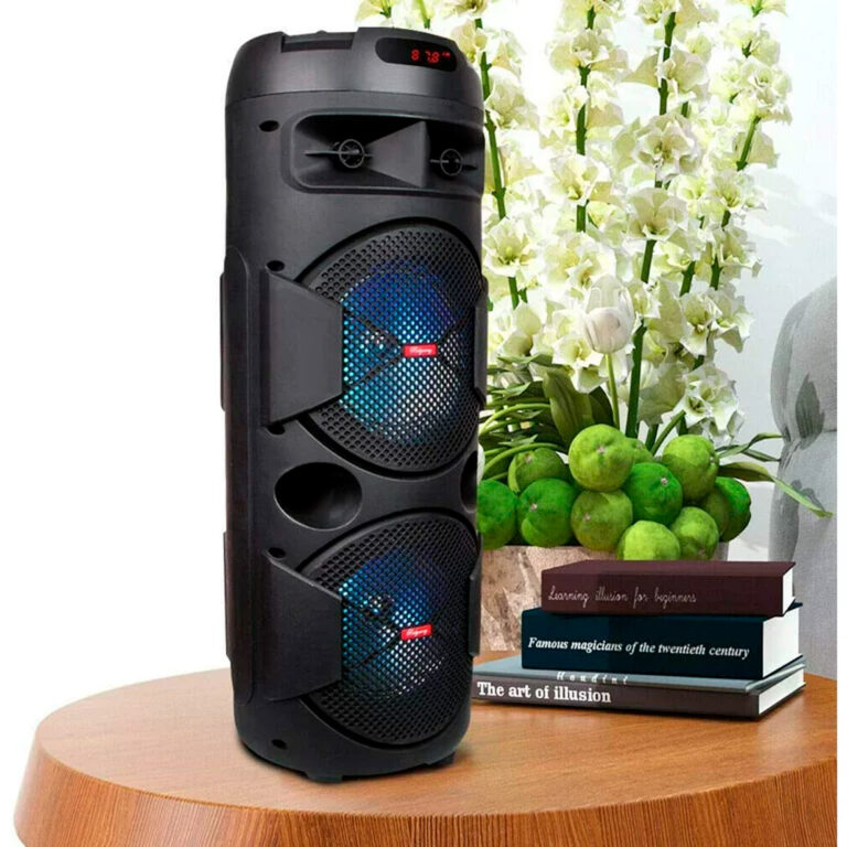 Ridgeway Bocina Bluetooth Woofer Doble, Recargable, Micrófono y LED ...