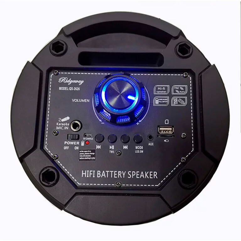 Ridgeway Bocina Bluetooth Woofer Doble, Recargable, Micrófono y LED ...
