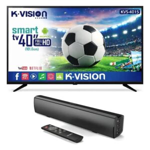COMBO Pantalla Smart Tv K-vision 40 Full Hd Android + Barra De Sonido Majority Bowfell Bluetooth Negra
